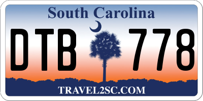 SC license plate DTB778