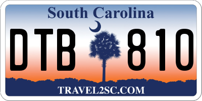 SC license plate DTB810