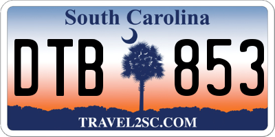 SC license plate DTB853