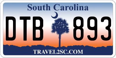 SC license plate DTB893
