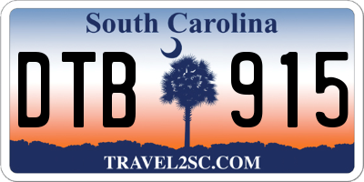 SC license plate DTB915