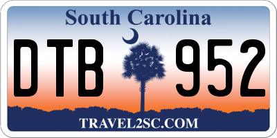 SC license plate DTB952