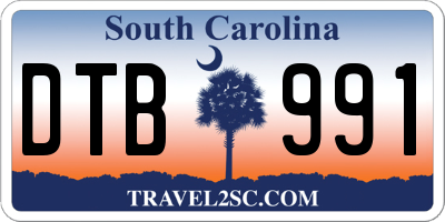 SC license plate DTB991