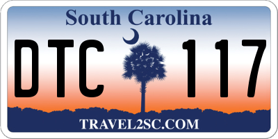SC license plate DTC117