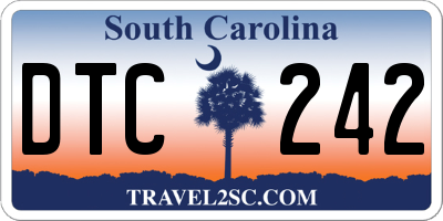 SC license plate DTC242