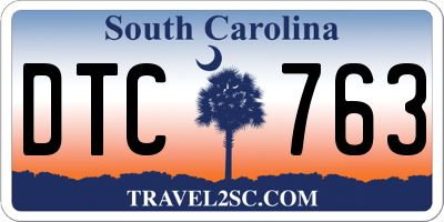 SC license plate DTC763