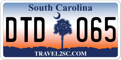 SC license plate DTD065
