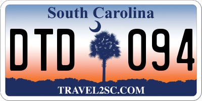 SC license plate DTD094