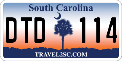 SC license plate DTD114