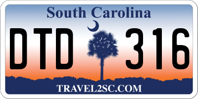 SC license plate DTD316