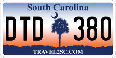 SC license plate DTD380