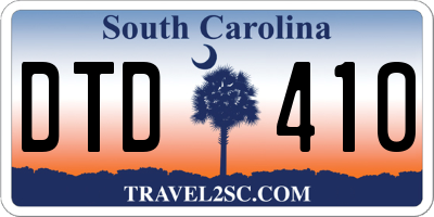 SC license plate DTD410