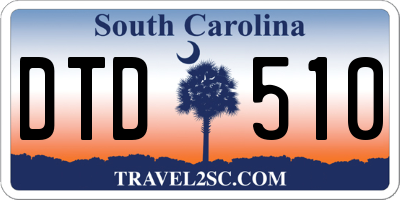 SC license plate DTD510