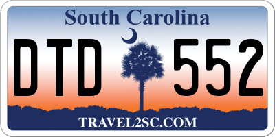 SC license plate DTD552