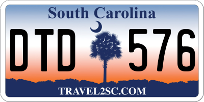 SC license plate DTD576