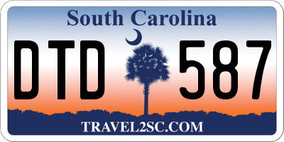 SC license plate DTD587