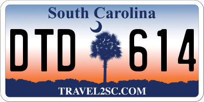 SC license plate DTD614