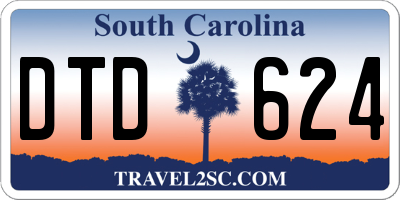 SC license plate DTD624