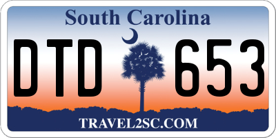 SC license plate DTD653