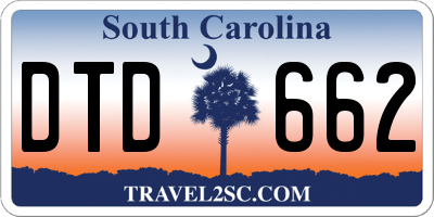 SC license plate DTD662