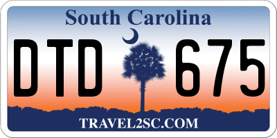 SC license plate DTD675