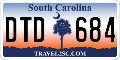 SC license plate DTD684