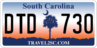 SC license plate DTD730