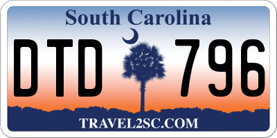 SC license plate DTD796