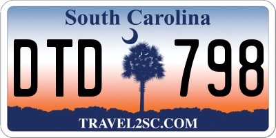 SC license plate DTD798