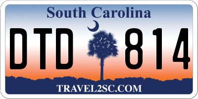 SC license plate DTD814
