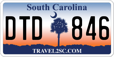 SC license plate DTD846