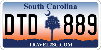 SC license plate DTD889