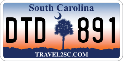 SC license plate DTD891