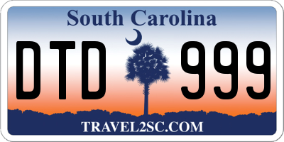 SC license plate DTD999