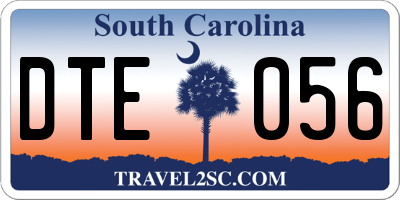 SC license plate DTE056