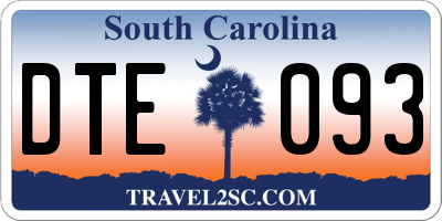 SC license plate DTE093