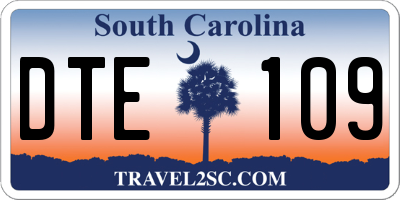 SC license plate DTE109