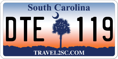 SC license plate DTE119