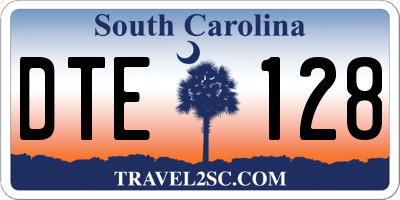 SC license plate DTE128