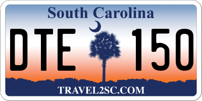 SC license plate DTE150