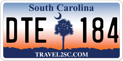 SC license plate DTE184
