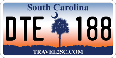 SC license plate DTE188
