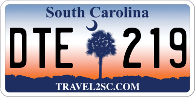 SC license plate DTE219