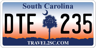 SC license plate DTE235