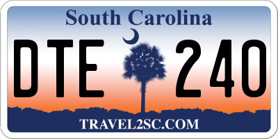 SC license plate DTE240
