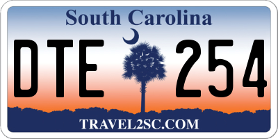 SC license plate DTE254