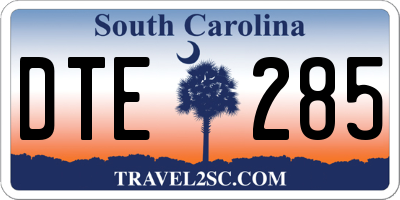 SC license plate DTE285
