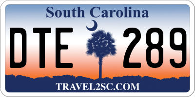 SC license plate DTE289