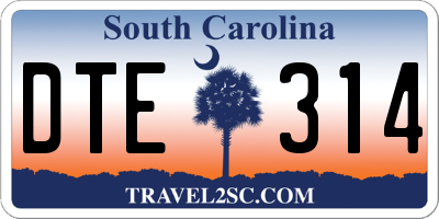 SC license plate DTE314