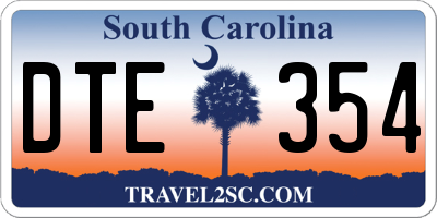 SC license plate DTE354